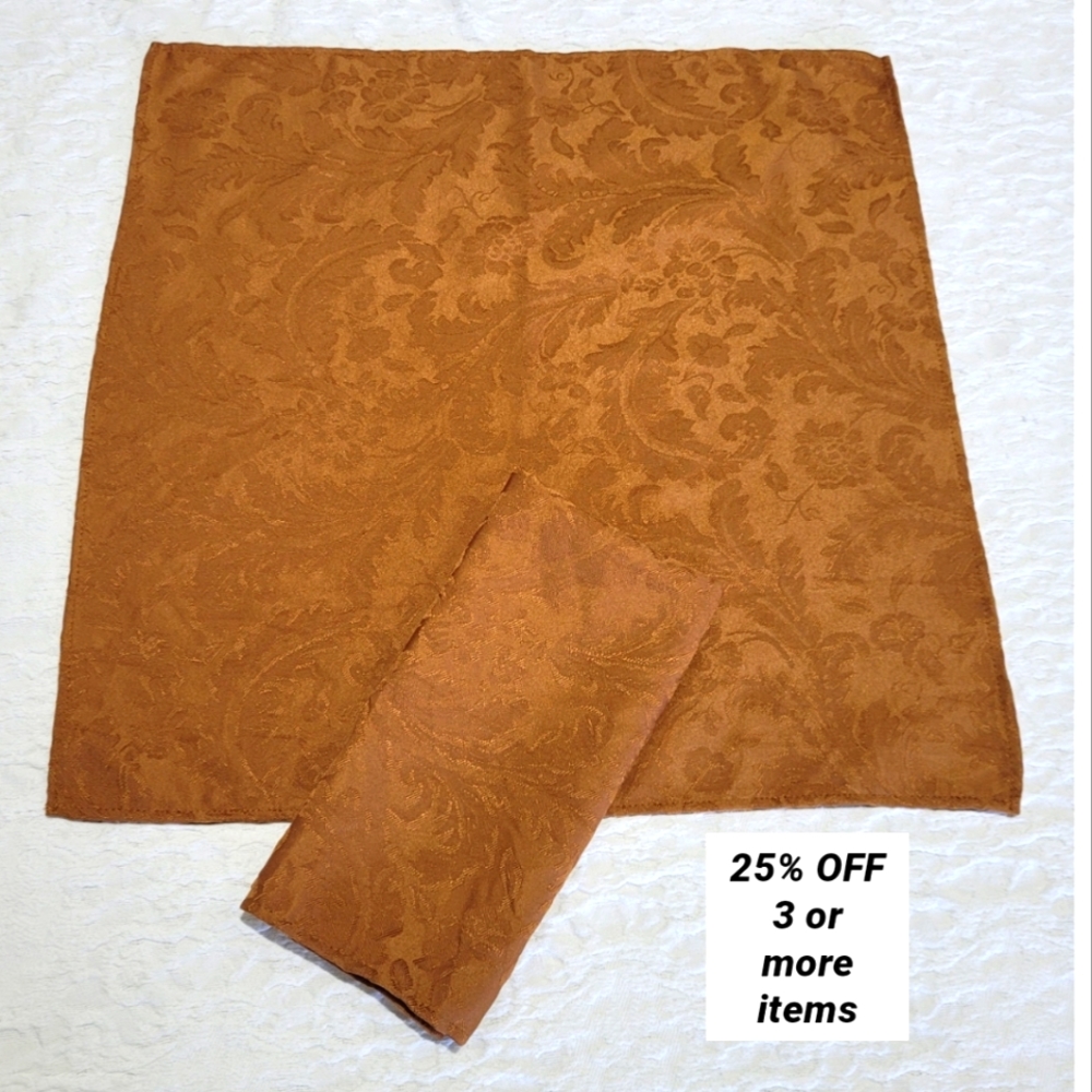 2 Pack Cloth Napkins Vintage Fall Damask Tablescape Holiday Table Decor